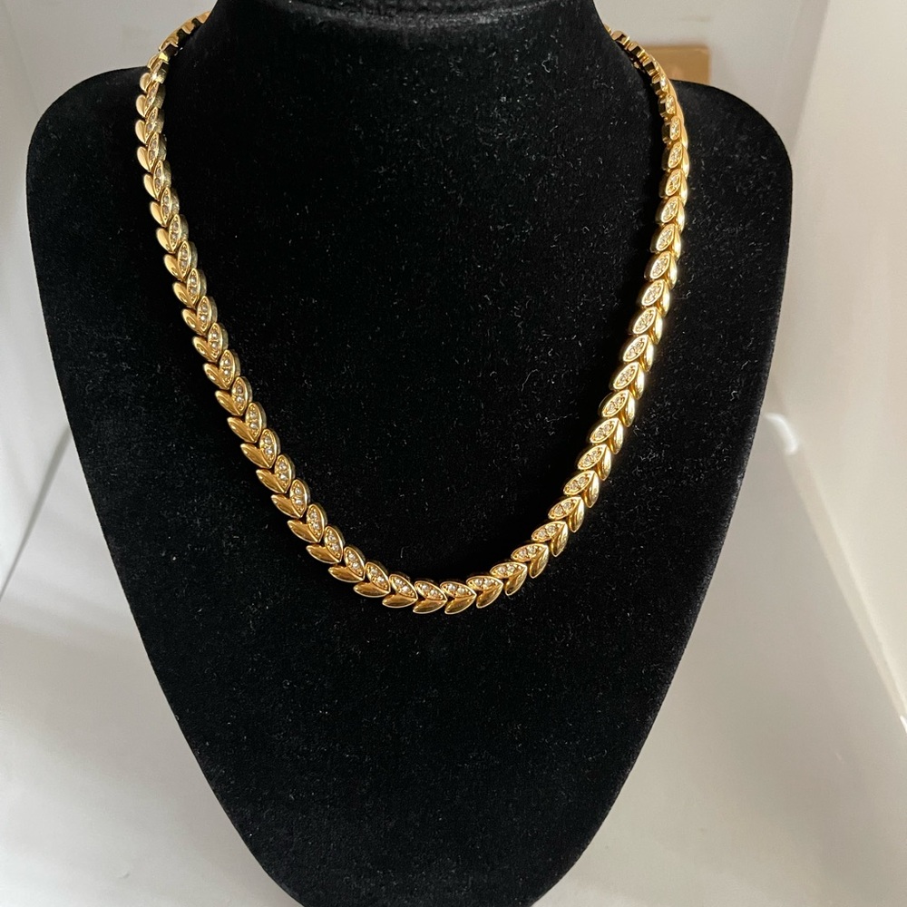 💥💫Vintage gold /rhinestones NAPIER patented Necklace